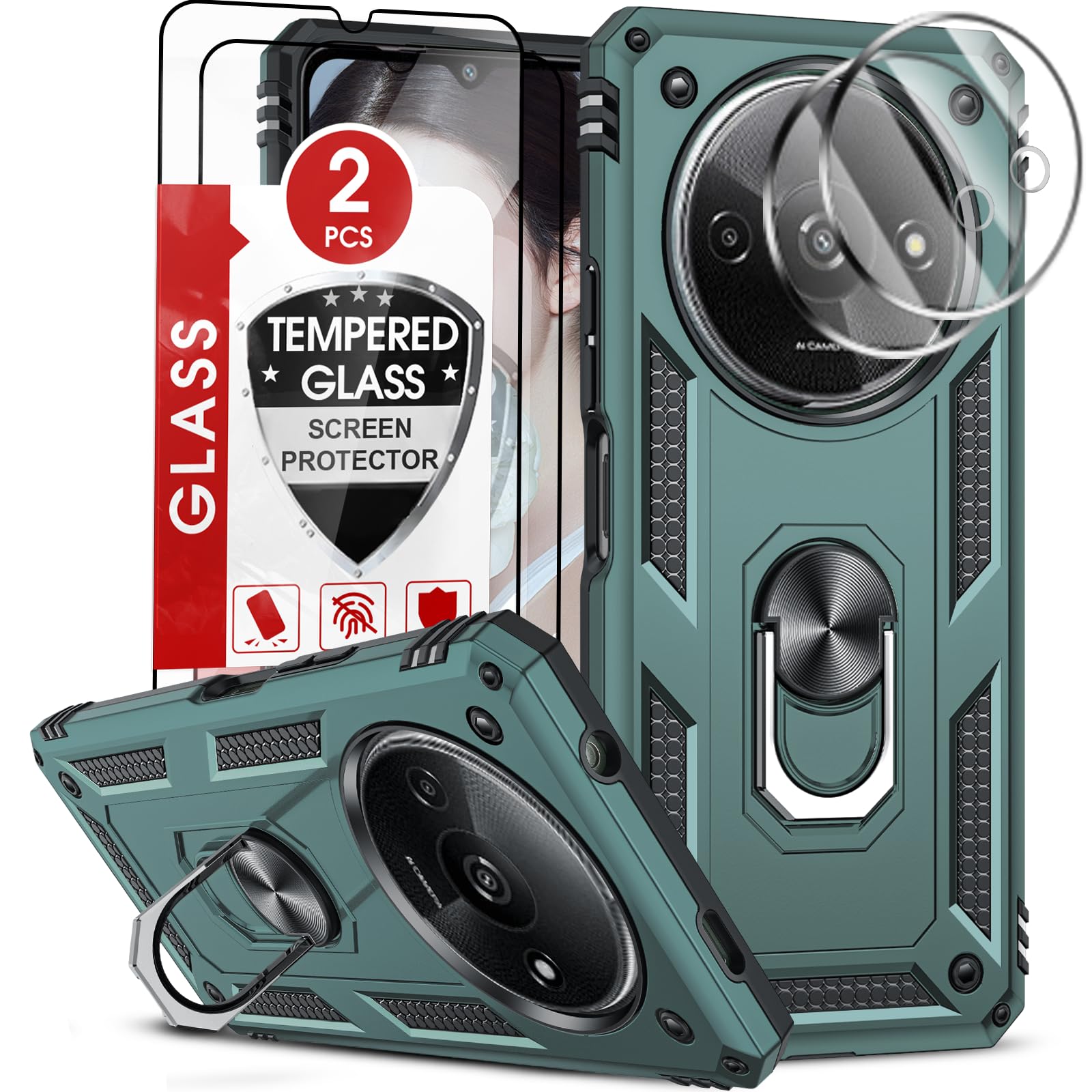 Custodia LeYi Per Redmi A3 4G - Cover Con Anello E Protezione Fotocamera - Foto 2