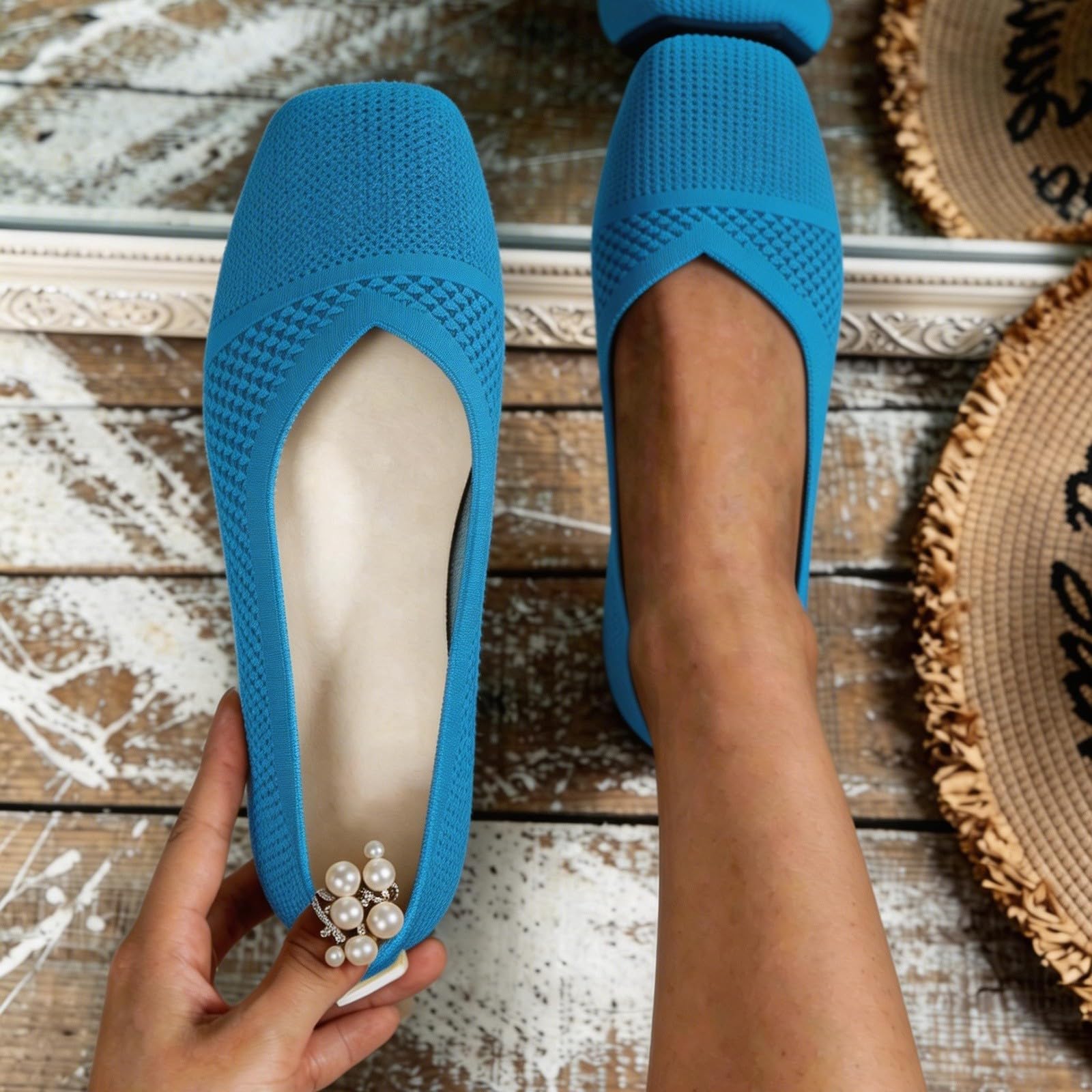 Zapatos Mujer Bailarinas Verano Elegantes Mocasines Cuadrados