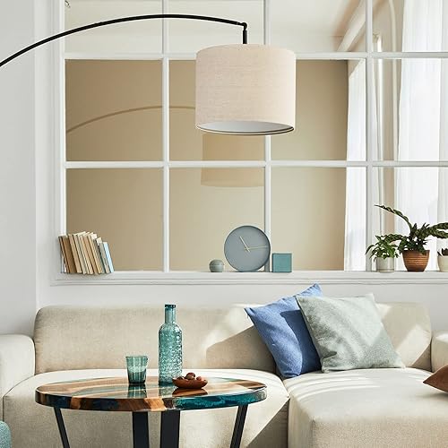 Miniatura 6 de PATIKIL Pantallas de lámpara de tambor, 12 x 12 x 8 pulgadas, pantalla de lino de fácil montaje para lámparas de mesa, lámparas de pie, luces Crema