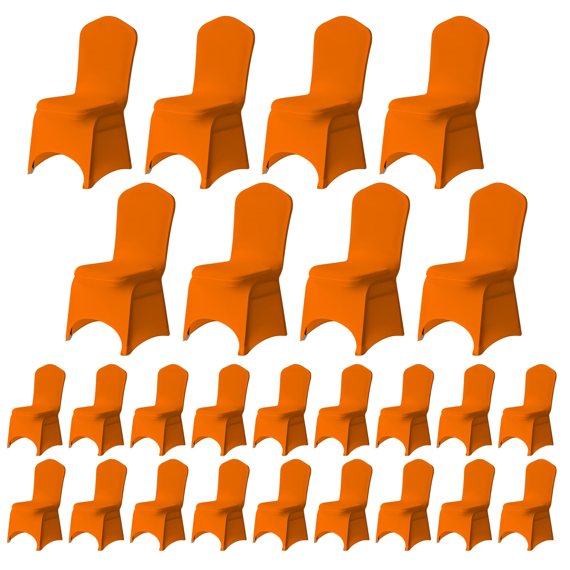 Trimming Shop Orange Wedding Chair Covers Set of 100, Spandex Polyester Stretch Removable Washable Universal Slipcovers for Wedding Banquet, Dining Party & Events — image 1