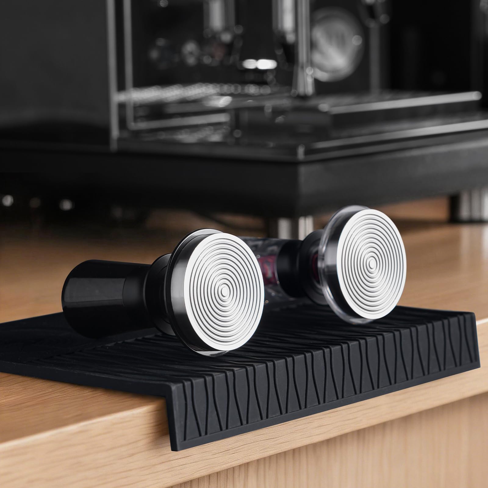 IKAPE 58MM Kaffee Tamper für Espresso, Feder kalibriert Tamper mit semi-transparenten Design, Edelstahl Basis Tamper für 58mm Portafilter