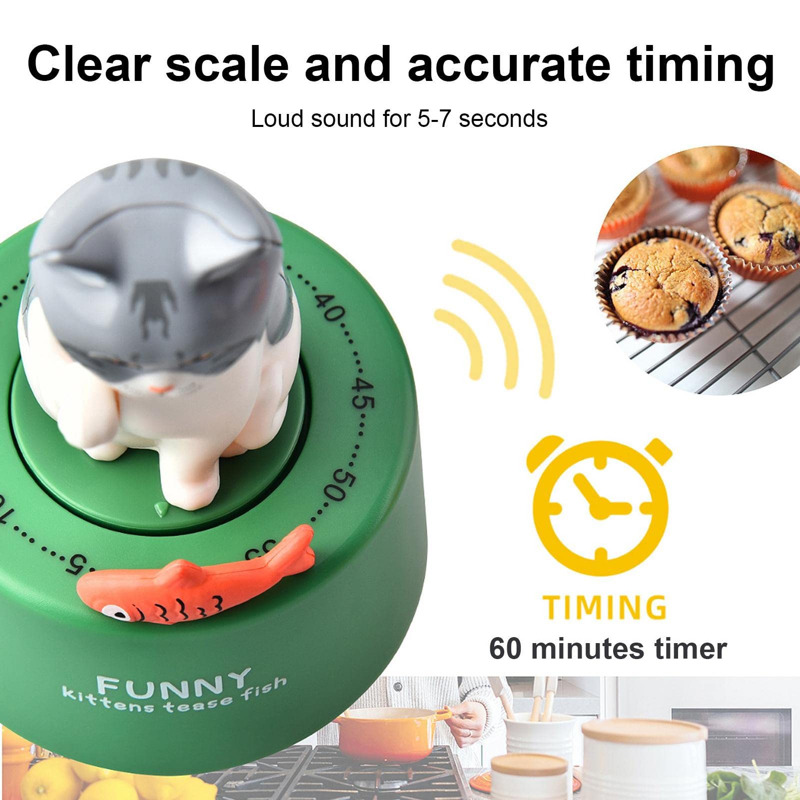 Amazon｜猫タイマー、鳴く猫キッチンタイマー、磁気デザイン猫