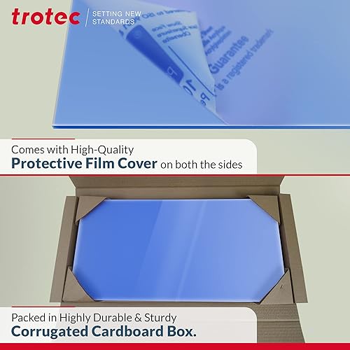 Miniatura 4 de Trotec  Hoja de plexiglás satinado translúcido  4 piezas  Mate  Hierba de limón translúcida  23.75 x 11.75 x 18 pulgadas  Acrílico no reflectante