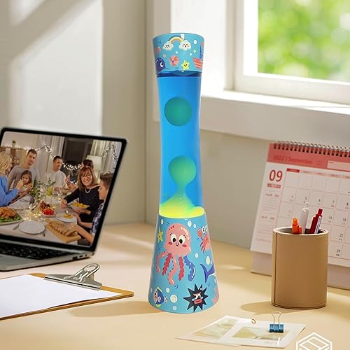 Miniatura 2 de Lámpara de magma azul marino de 15.5 pulgadas, 2 bombillas, luz nocturna relajante para dormitorio, lámpara de estado de ánimo para adultos, regalo