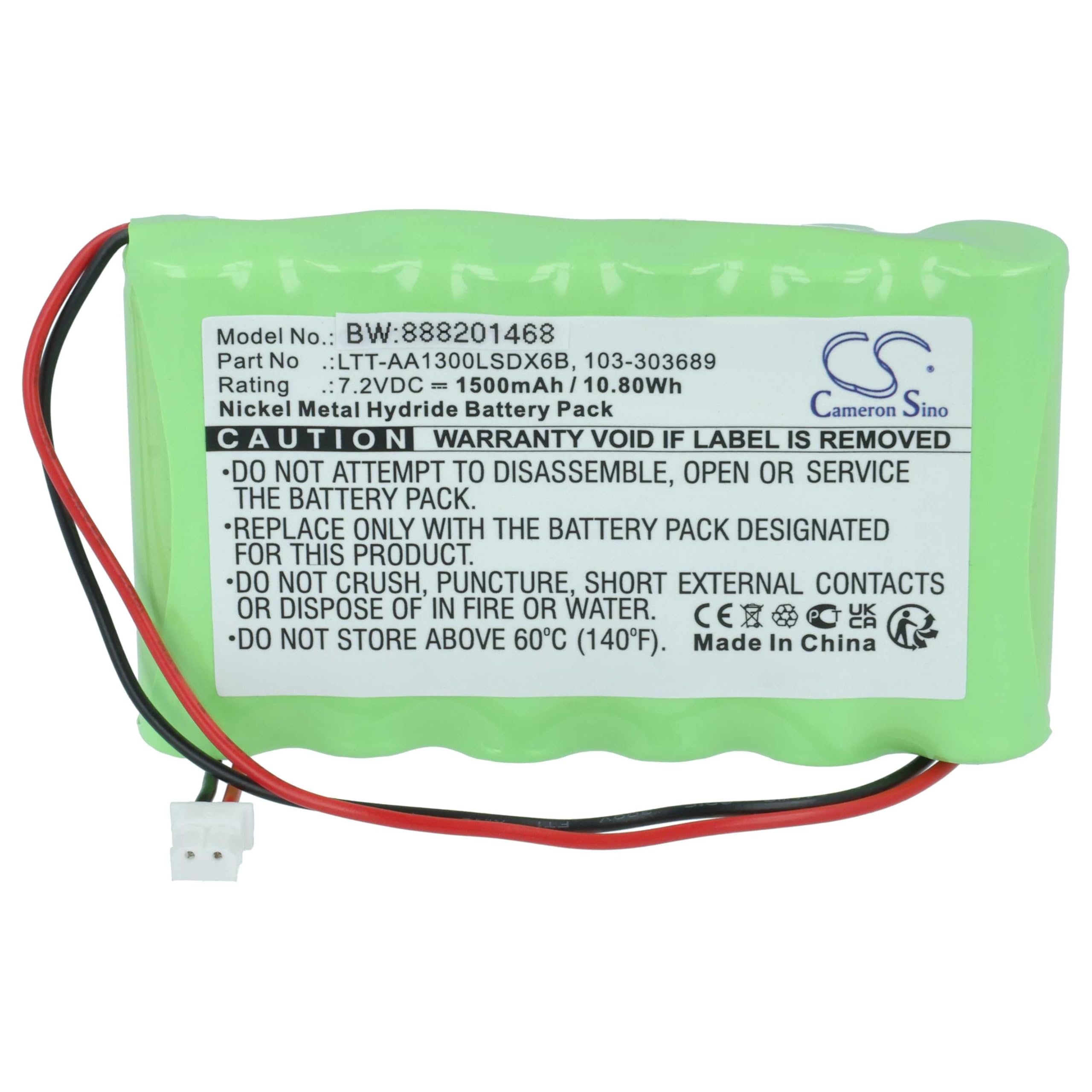vhbw 2 x bateria kompatybilna z Visonic Central PM30, PowerMaster 30 Panel sterowania systemem alarmowym (1500 mAh, 7,2 V, NiMH)