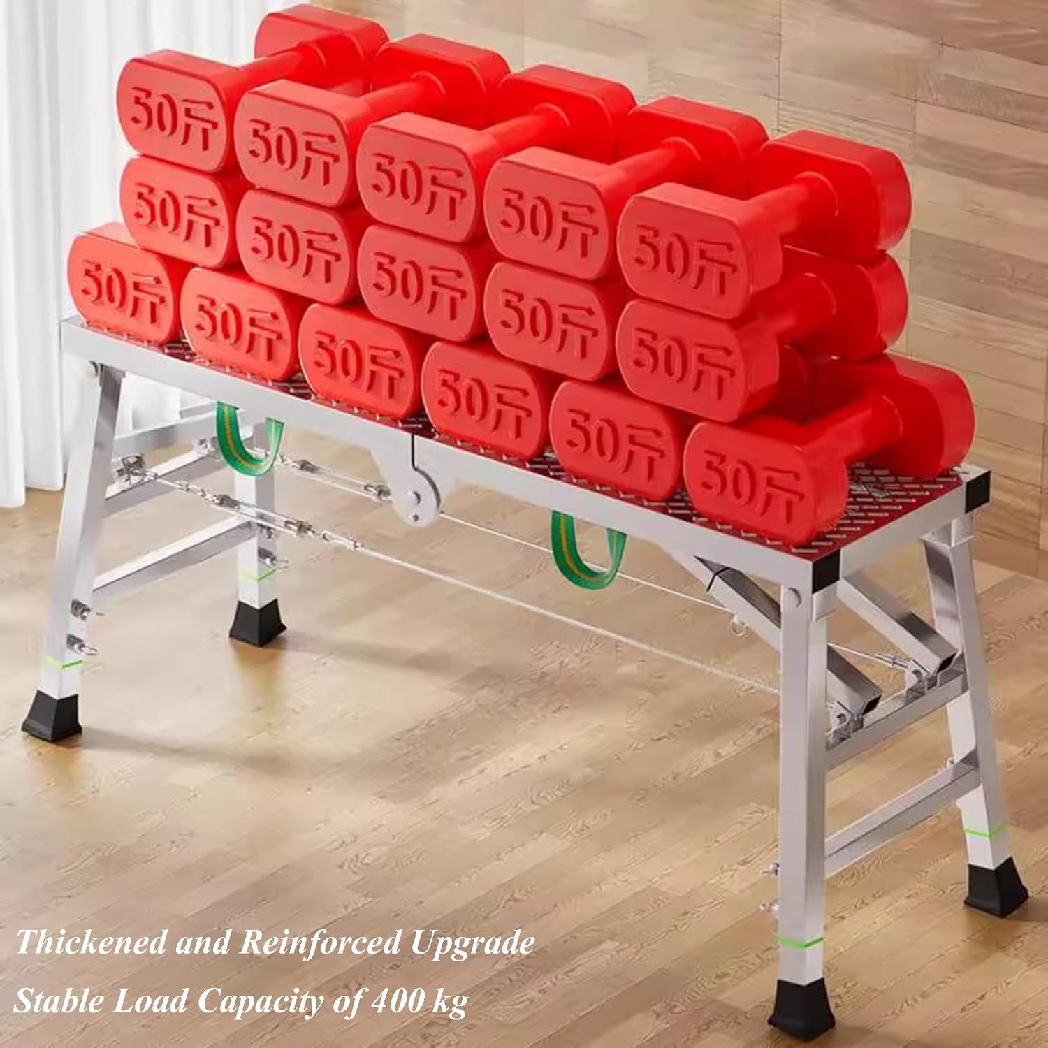 Scaffolding Platform, Folding Work Platform Adjustable Height Portable Scaffold Ladder for for Home Improvement, Painting, Patching Drywall, Car Washing