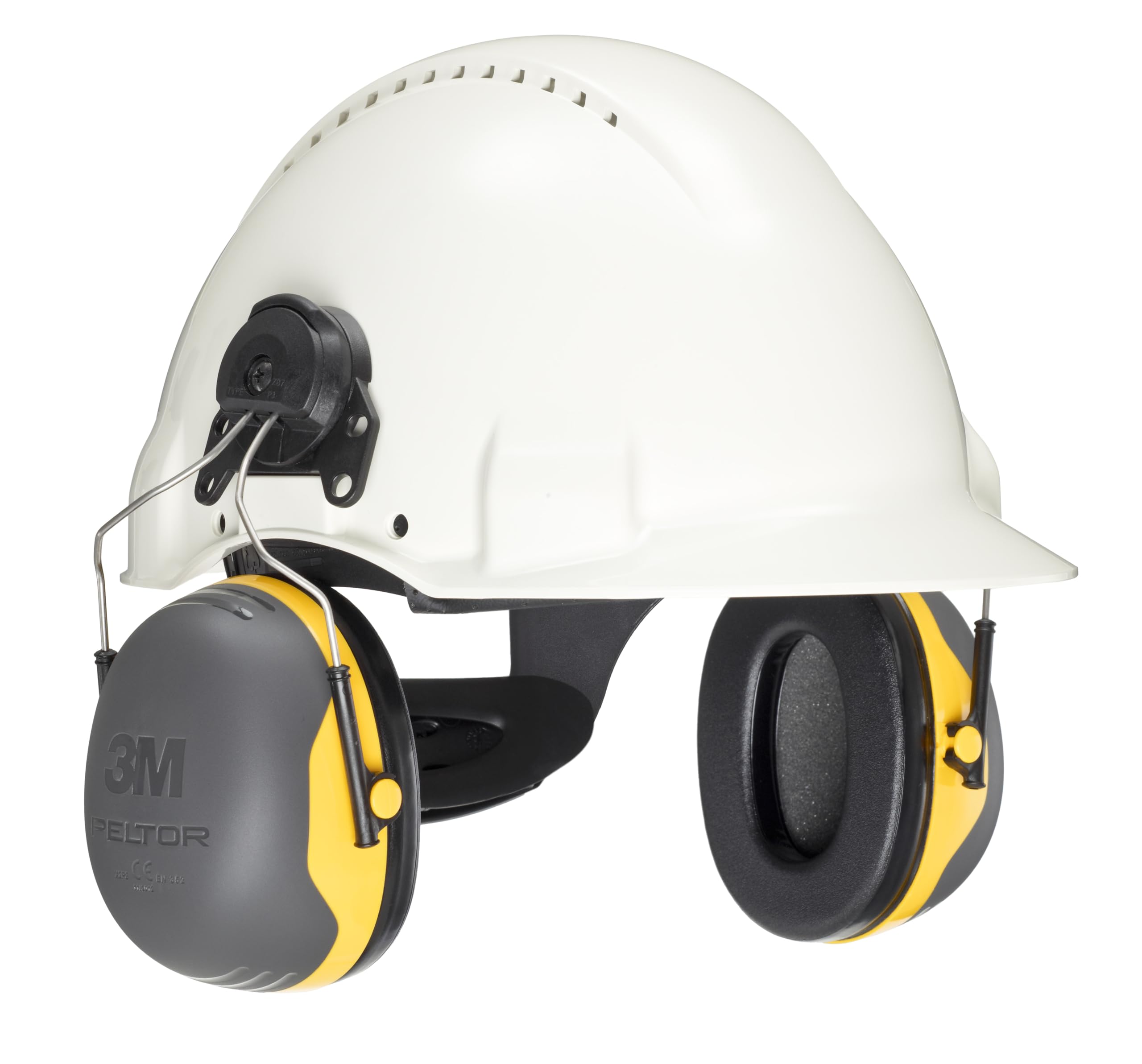 3M PELTOR Orejeras, Amarillo, Montadas en casco, 30 dB, X2P3 | 1 Orejera/Caja