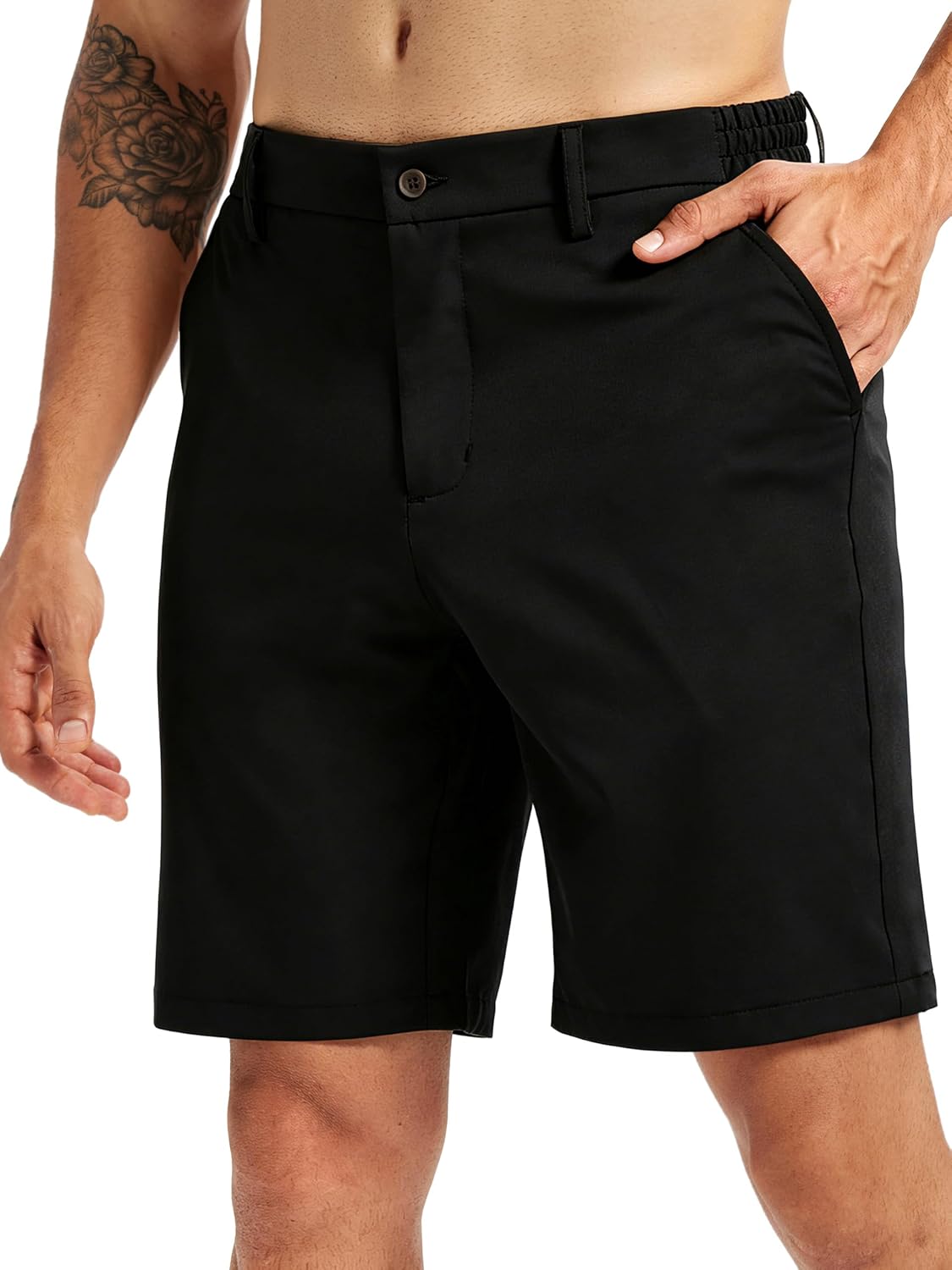 Mens Golf Dress Shorts 9" Stretch Casual Work Flat Front Shorts for Men with 4 Pockets Quick Dry Lightweight