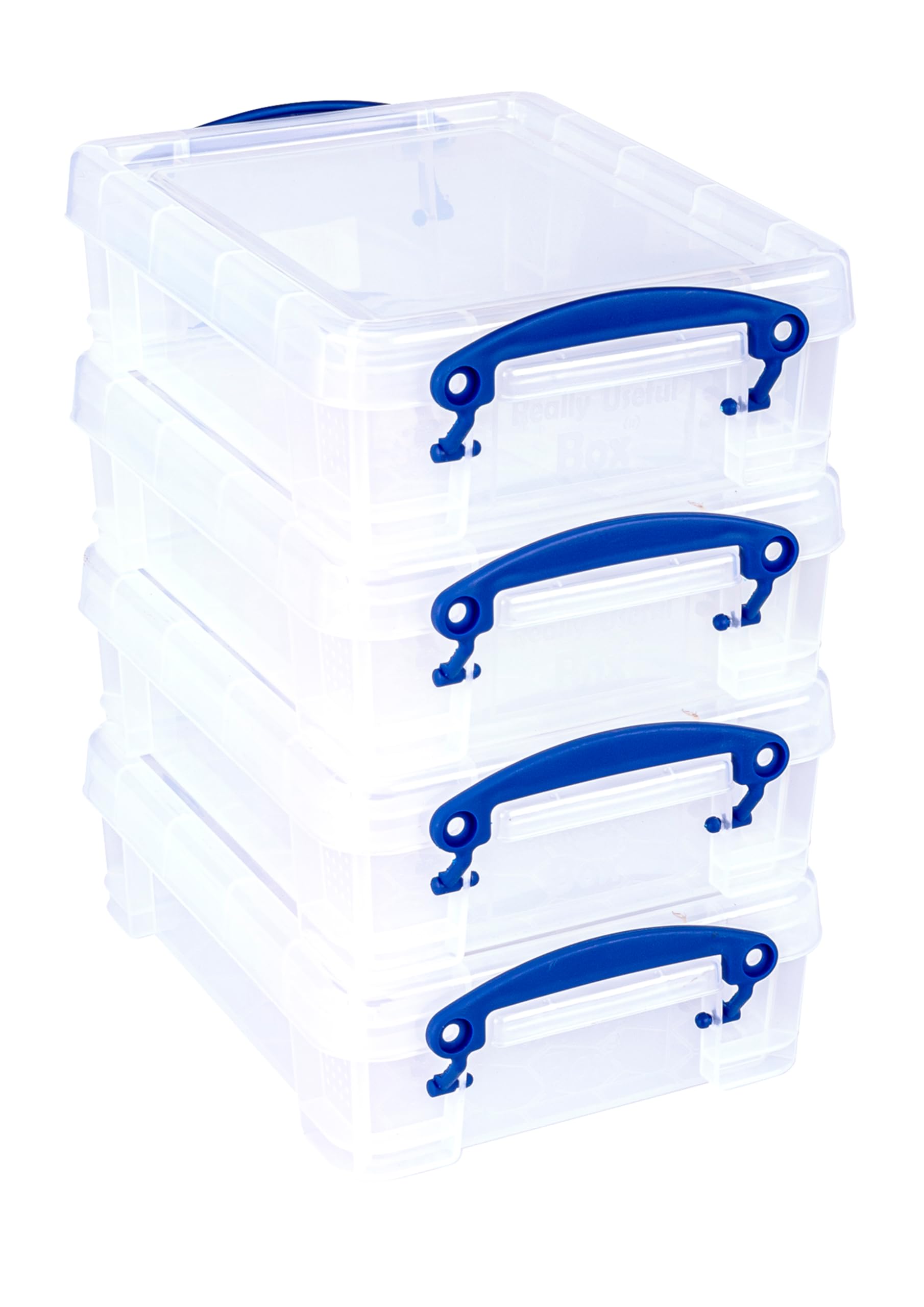 Really Useful Plastic Storage Box 1.75 Litre Clear (Pack of 4)