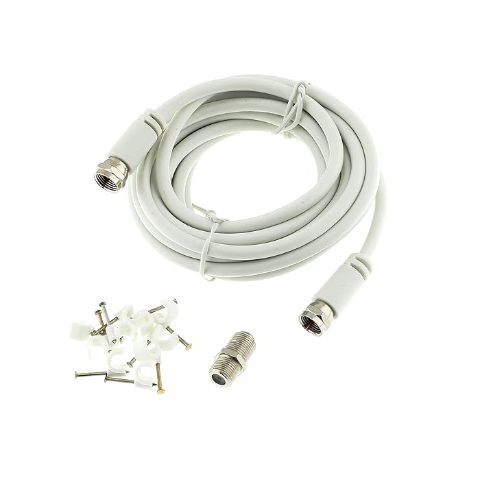 Buy 3M Reulin Slim FType Coaxial Cable Kit, For Sat TV, Modem, Sky, Virgin Media, Freesat, BT