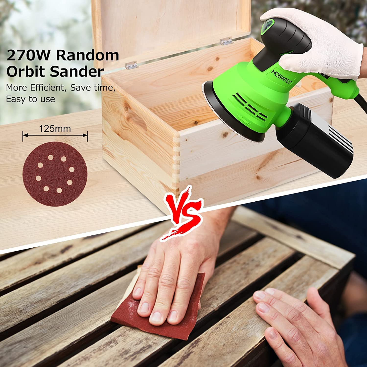 HOSWTLY 12000 dev/dak eksantrik zımpara makinesi, 7 değişken hız