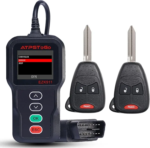 ATPSTOGO DIY Key Fob Replacement Fits for Jeep Wrangler Patriot Liberty Compass Dodge Durango Avenger Ram Dakota Chrysler 200 300 Keyless Entry Remote Replaces FCC ID: OHT692713AA 3 Button