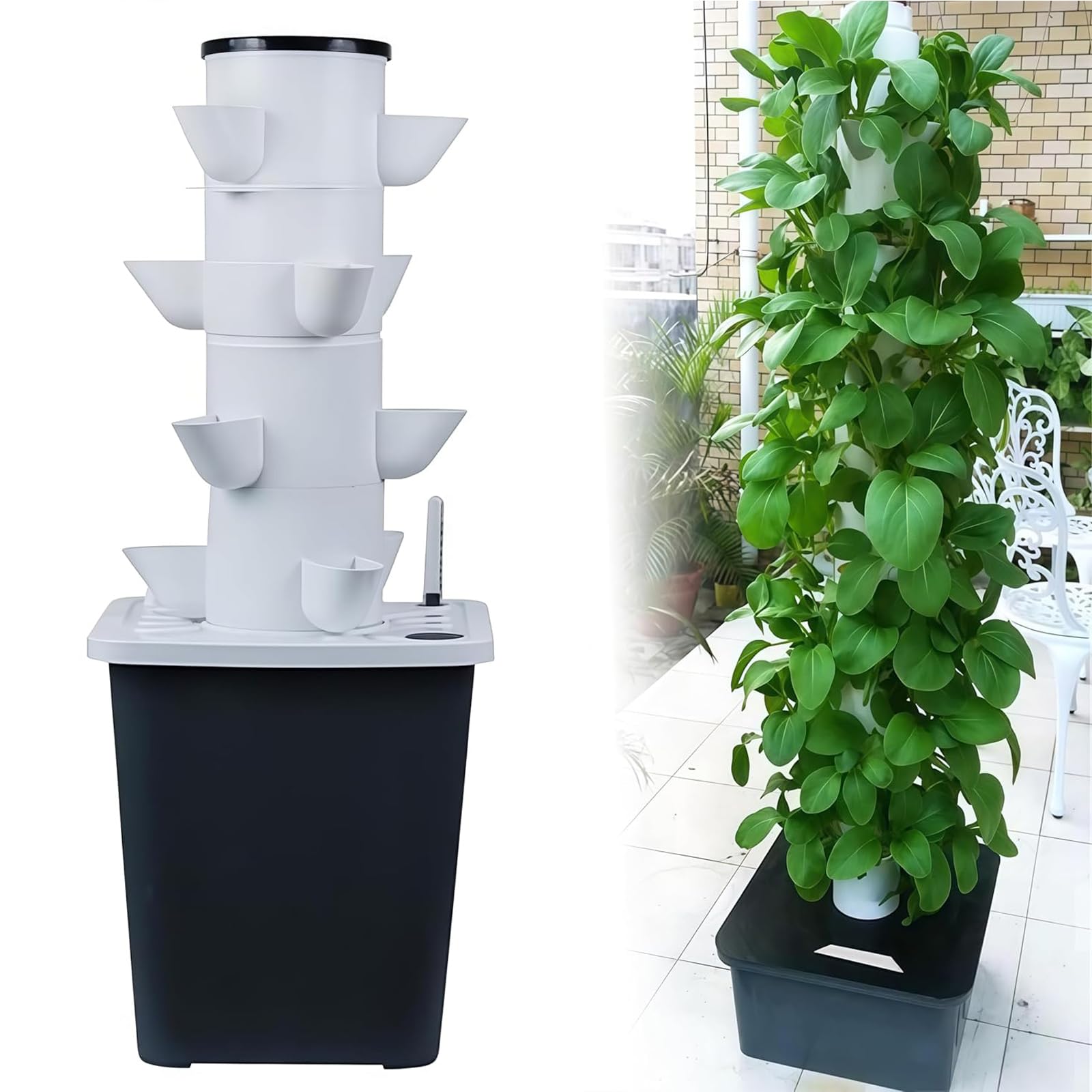 30 cialde idroponica Tower Garden sistema di coltivazione idroponica Aeroponica Kit di coltivazione per erbe, frutta e verdura Timer per erbe, frutta e verdura (25 fori)