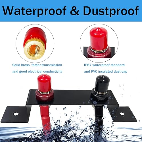 Miniatura 4 de Kit de reubicación de batería, terminales de batería remotos, poste de puente de terminal remoto impermeable, extensión de poste superior con cable