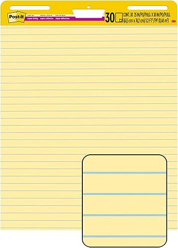 Miniatura 9 de Post-it rotafolio de 25 x 30 pulgadas, papel amarillo con líneas, rotafolio con 30 hojas, Amarillo