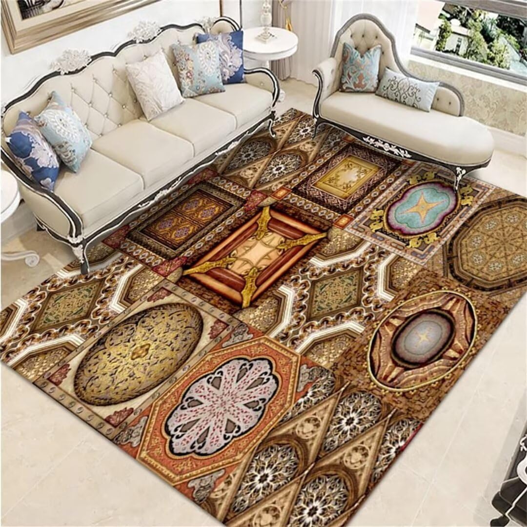 Petit tapis rouge 70x140 cm pour chambre ado fille avec impression graphique personnalisable
