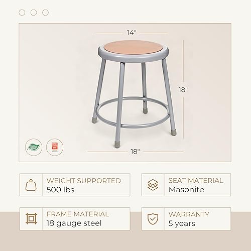 Miniatura 2 de OEF Furnishings - Taburete de tienda gris de 18 pulgadas, no requiere montaje