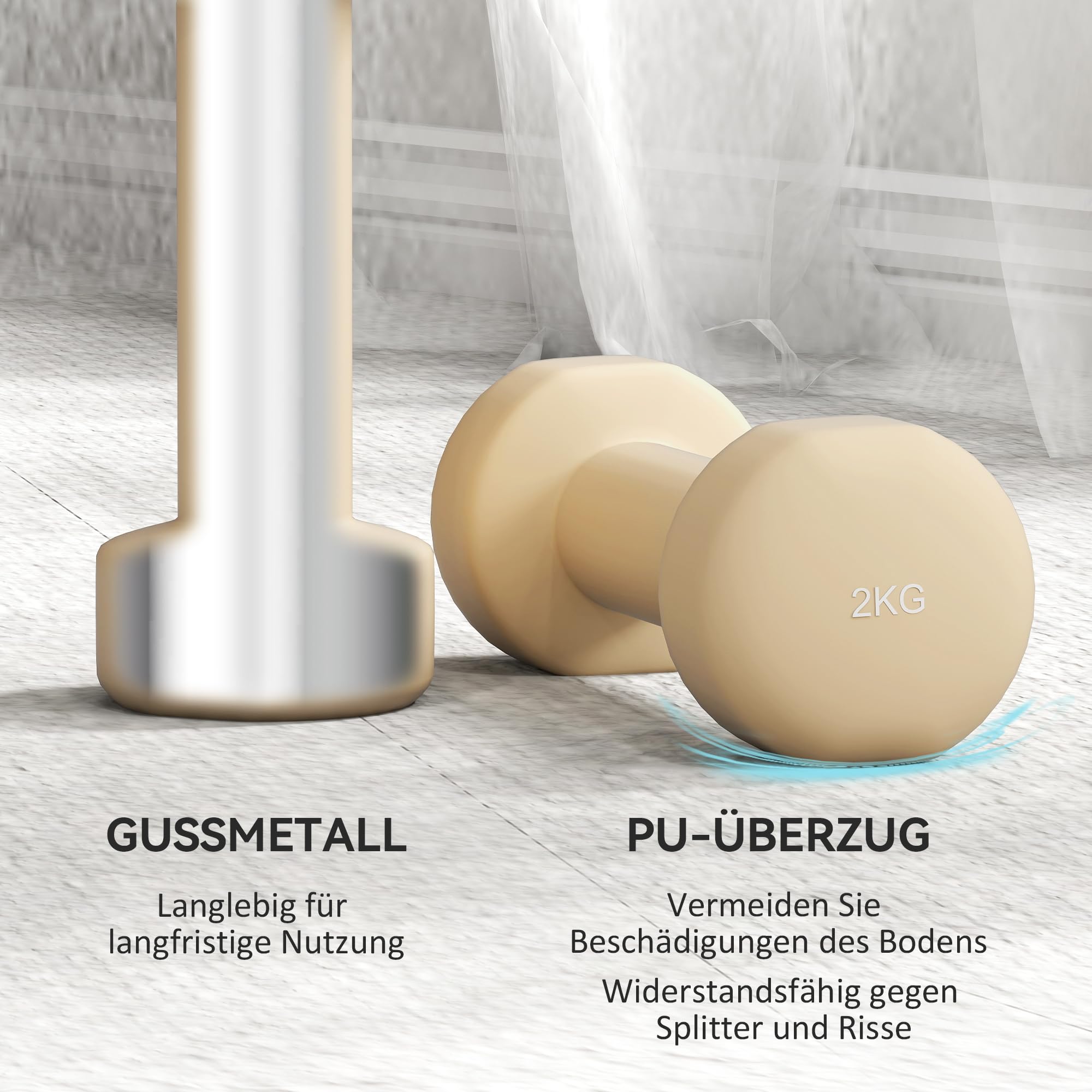 HOMCOM Hantelset 4 Paar 0,5kg-10kg Hanteln mit Koffer, Hantel-Set aus Gusseisen, Hexagon Hanteln Set, Kurzhanteln für Männer Frauen, Dumbbell für Fitnessstudio, Krafttraining