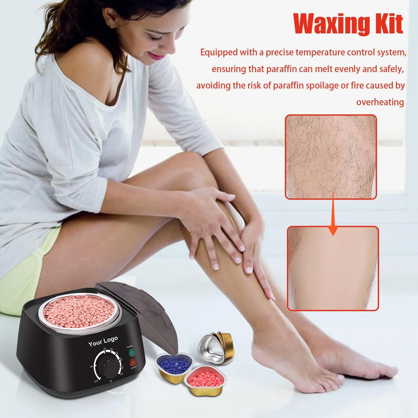 Set di cera per depilazione, scalda cera dura, macchina per cera con per casa, salone, depilazione per uomo e donna, viso, corpo, braccia, gamba, bikini