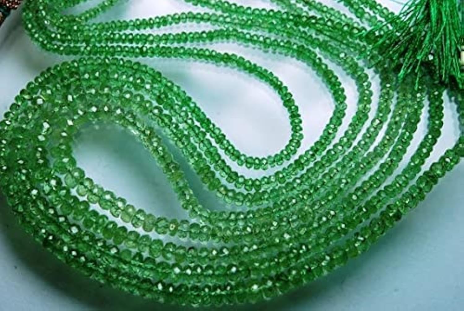 Tsavorite naturelle facettée LKBEADS rondelles haut de gamme 5mm pour création joaillerie