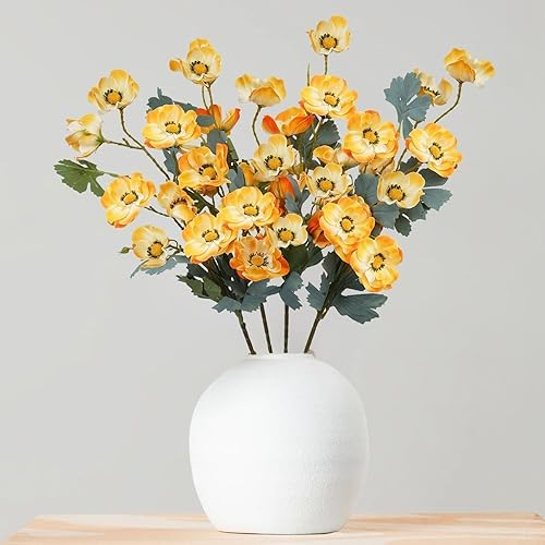 Miniatura 8 de NAHUAA Plantas de flores falsas, 6 tallos de vegetación artificiales, arbustos de gloria matutina, plantas de exterior artificiales para porche