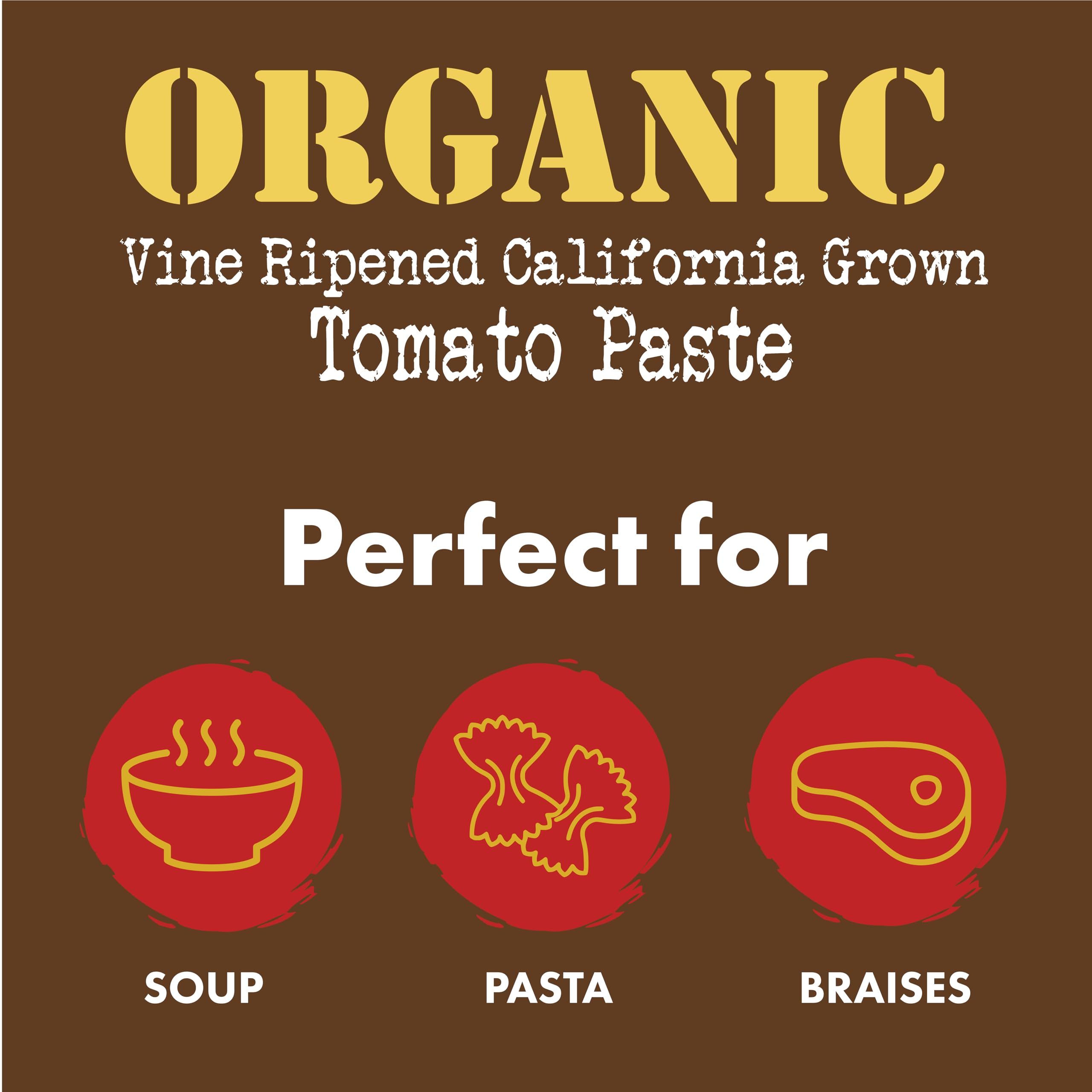 Bianco DiNapoli Organic Tomato Paste, 6 Oz (Pack of 12), Vine Ripened California Grown Tomatoes, Canned Tomato Paste for Soups, Sauces, Pasta and More