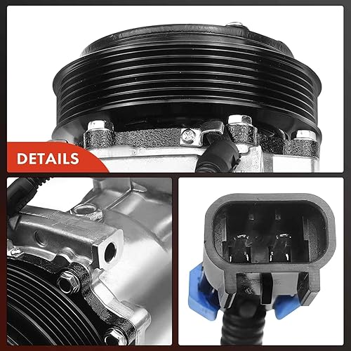 Miniatura 8 de A-Premium Compresor de aire acondicionado con embrague compatible con Kenworth C500 K100E T2000 T600A T800 y Peterbilt