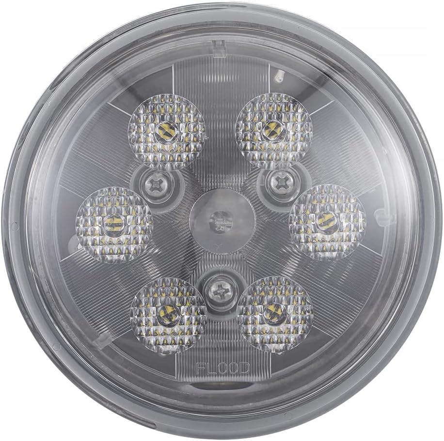 Super Bright Offroad PAR36 4.5" Round LED Conversion Headlight Bulb, 5300K Natural-White Spot Beam for Tractors, 2 Terminals Plug & Use, Corrosion/Vibration Resistant Waterproof, Silver Finish, 2-Pack