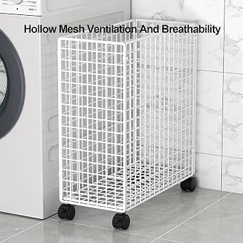 Collapsible Laundry Basket, Multifunctional Storage Hamper, Laundry Cart with Wheels, for Laundry Living Room Bedroom Kitchen(Black,Large)