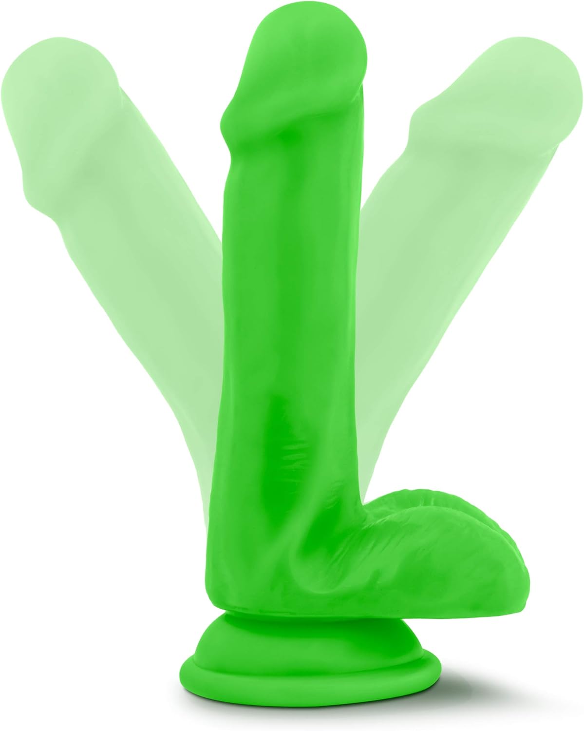 Blush Neo Elite Dual Density 6 Inch Dildo - 1.25" Thick Shaft - Realistic Silicone Dildo - Strap On Sturdy Suction Cup Penis for Hands Free Play - Adult Sex Toy for Women, Men, Couples - Neon Green