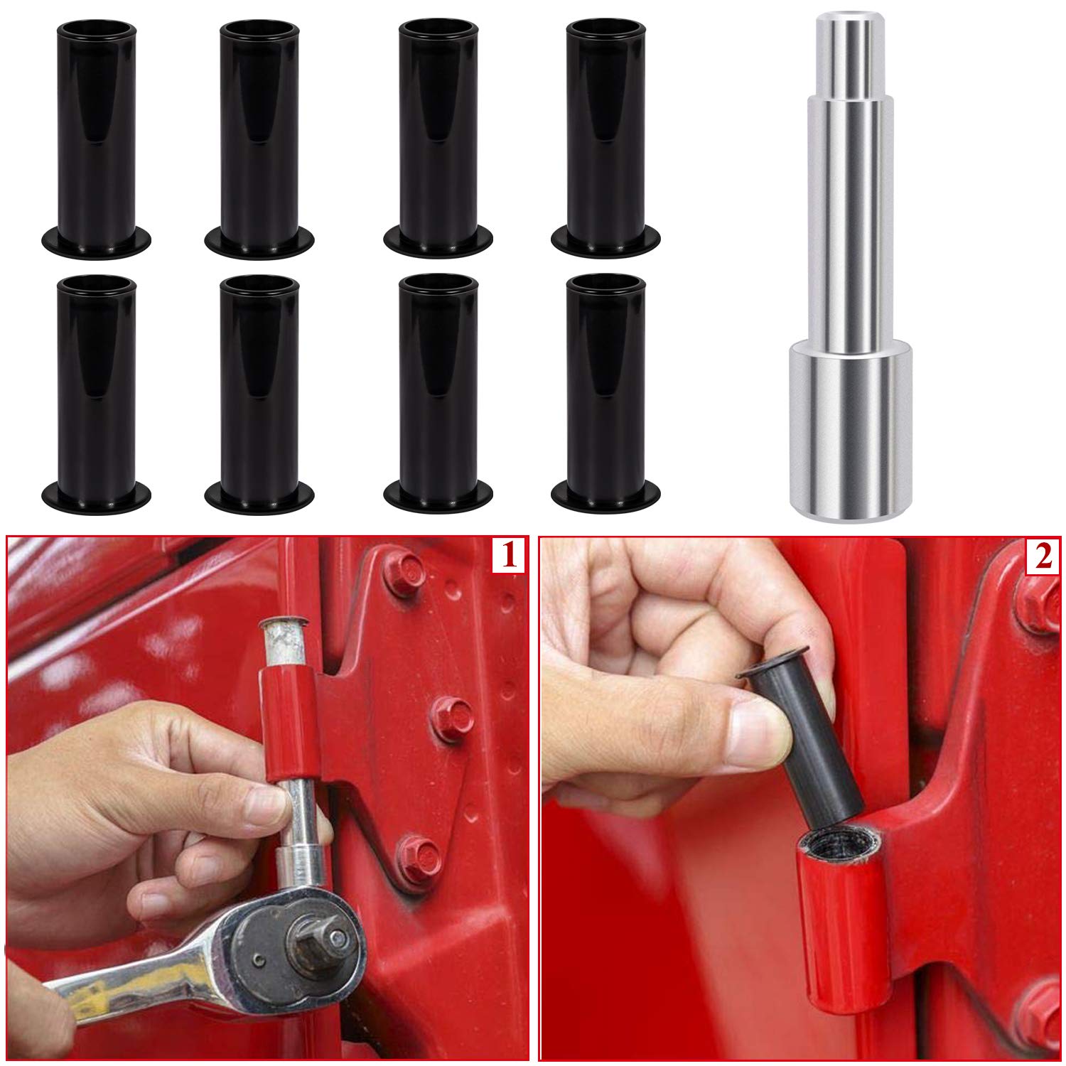 Danti Hinge Liner Door Bushing Tool 9pcs For Jeep Wrangler JK JL Sports Sahara Freedom Rubicon X Unlimited & Gladiator JT 2007-2021 2022 2023