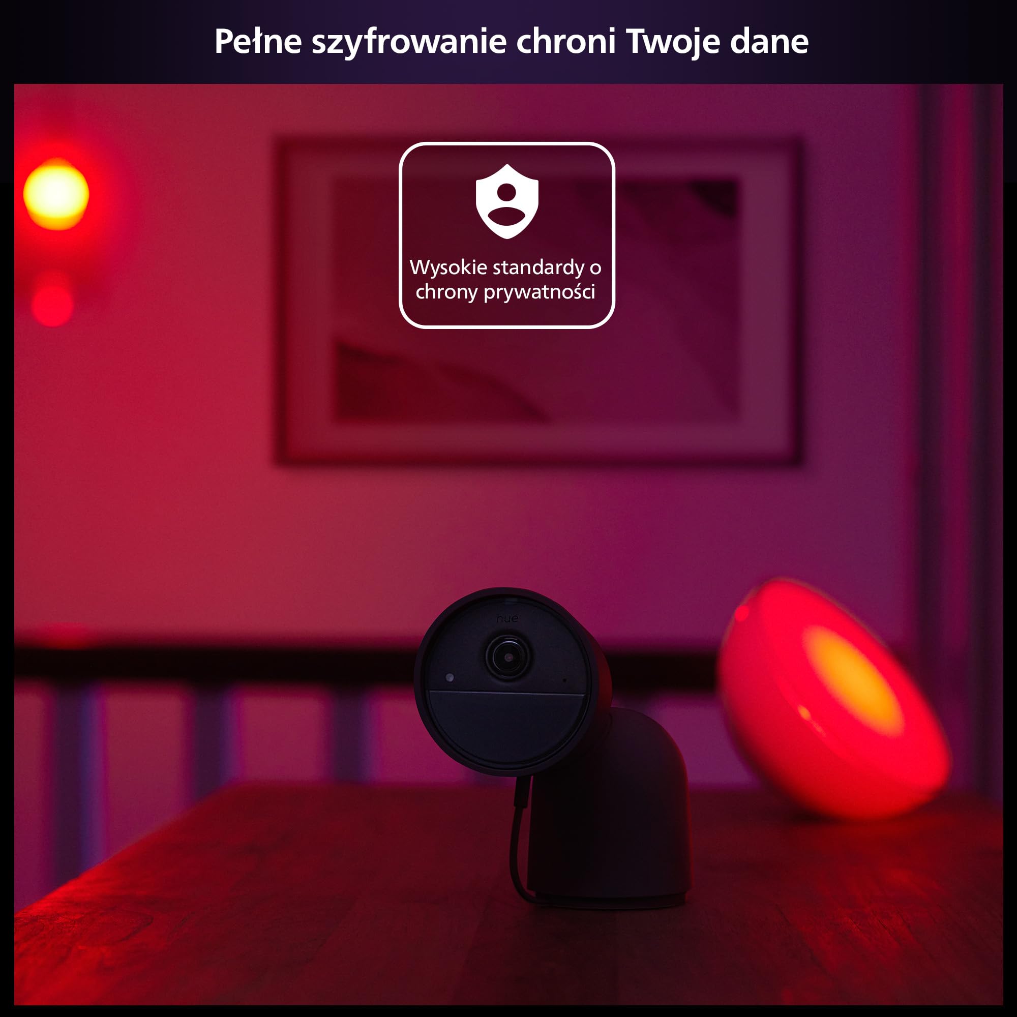 Philips Hue Raven Kamera przewodowa z podstawką na biurko czarna