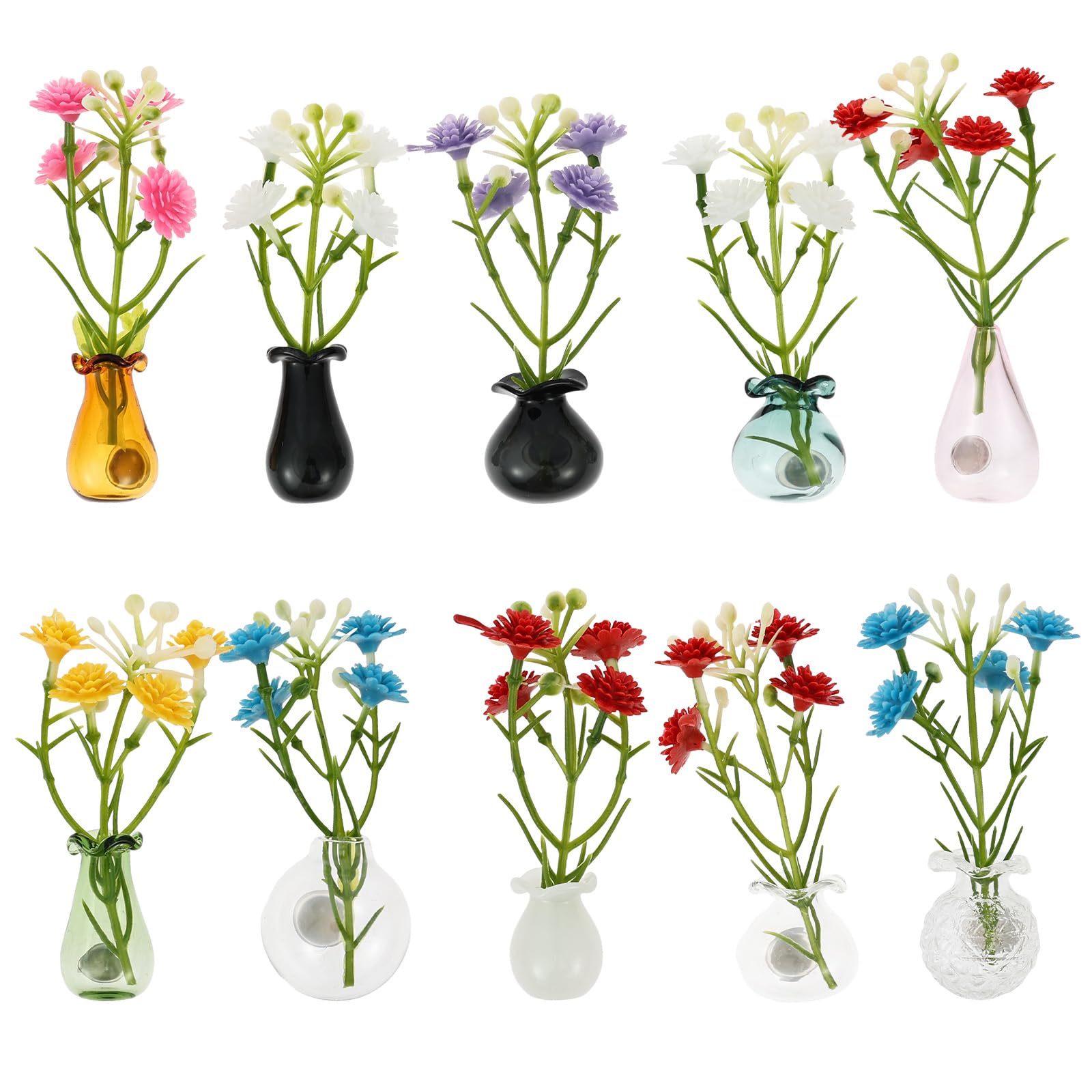 Bpyhebe B 10Pcs Mini Vase Fridge Magnets, 3D Diy Tiny Ud Vases For Fridge, Locker & Whiteboard, Mixed Ceramic & Glass, Cute Fridges Magnet Gift Set For Coworkers, Teachers & Office Decor(B)