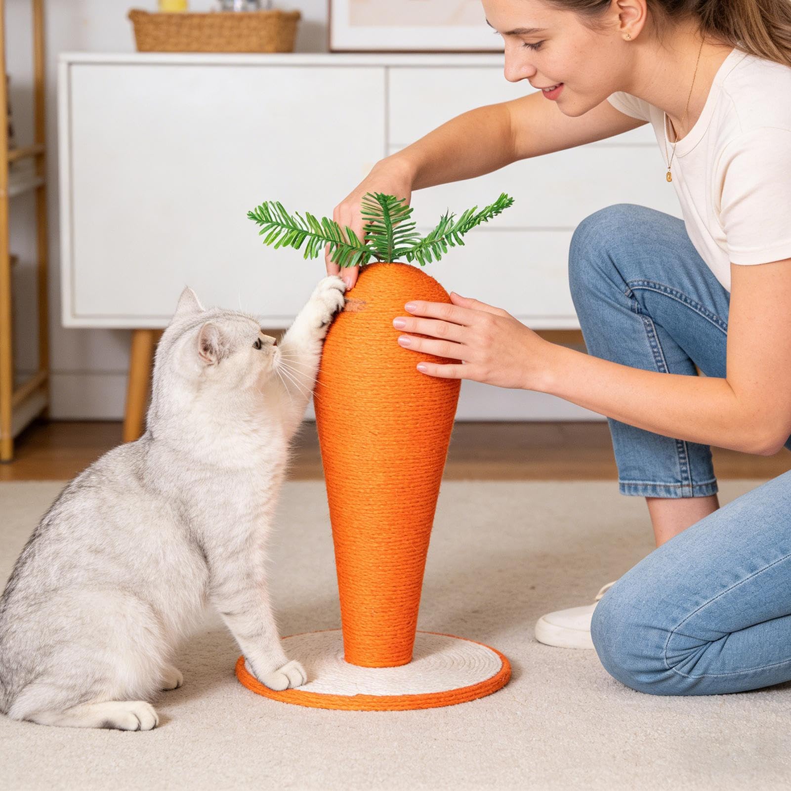 für Katzen, Spielzeug für Katzen, Karottenform, um Langeweile zu lindern, robust, zum von Haustieren und Wohnzimmer