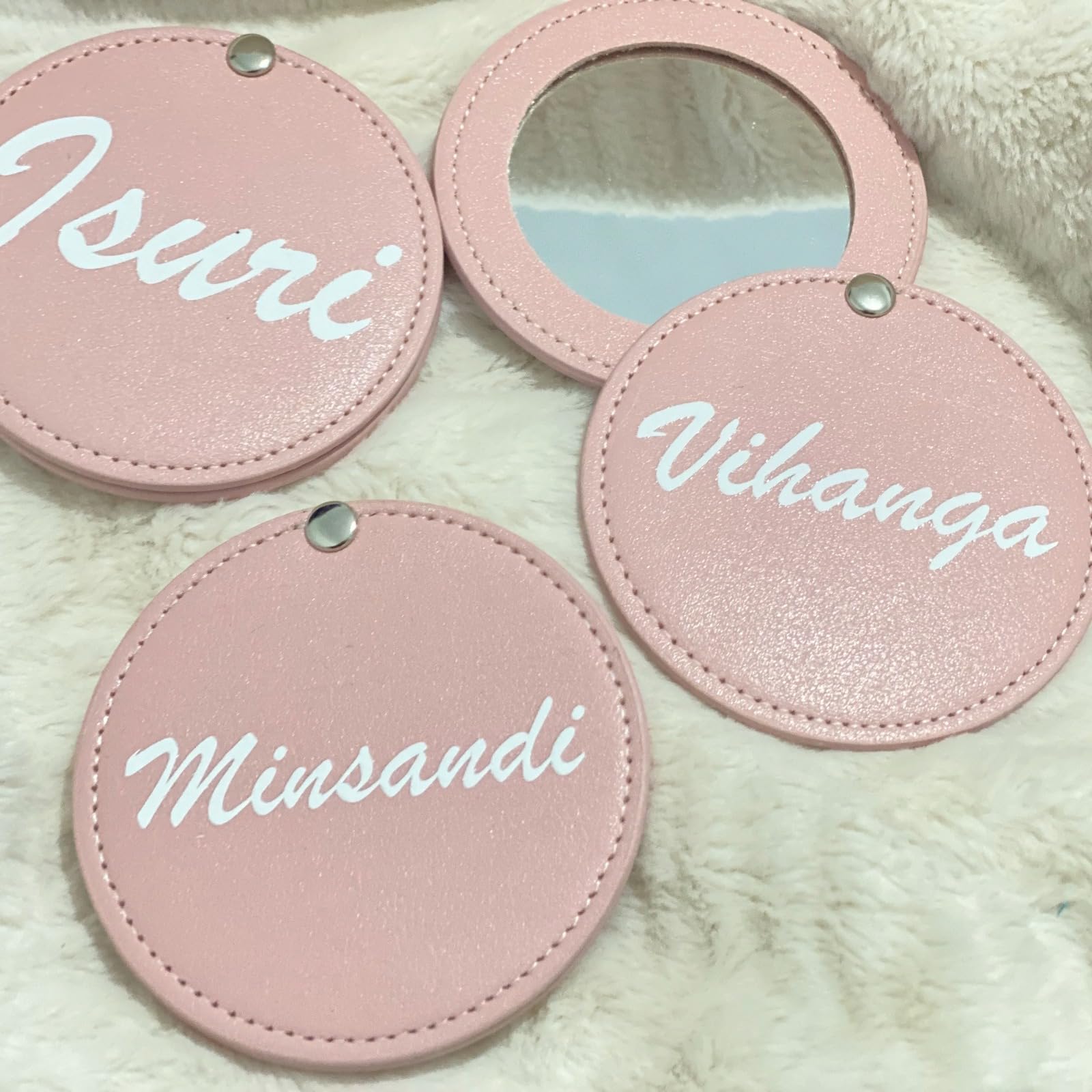 Espejo compacto personalizado para mujer, espejo compacto grabado personalizado, espejo de maquillaje de viaje, espejo pequeño de mano, espejo de bolsillo, regalo personalizado para dama de