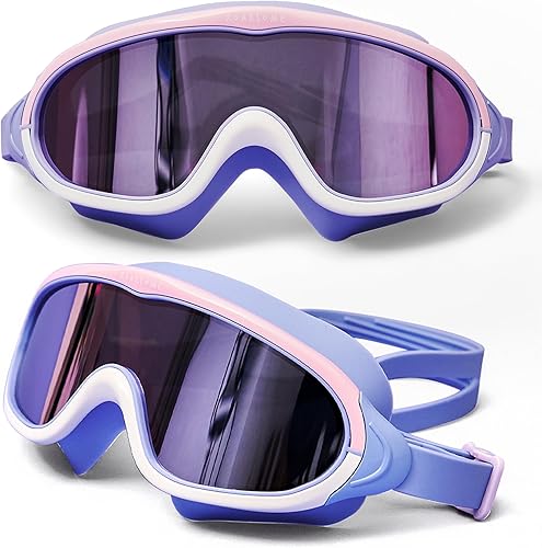 Roarsome Gafas de natación  Lente de visión ultra ancha  Protección antivaho y UV  Ajuste de silicona suave  Diseño a prueba de fugas  Unisex