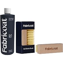 Fabricoat - Fabric Paint for Furniture 250ml Dark Blue + Soft Bristle Brush | Deep Cleans & Easily Lifts Dirt from Fabric and Upholstery | Restore or Change the Color of Couches, Chairs, Upholstery