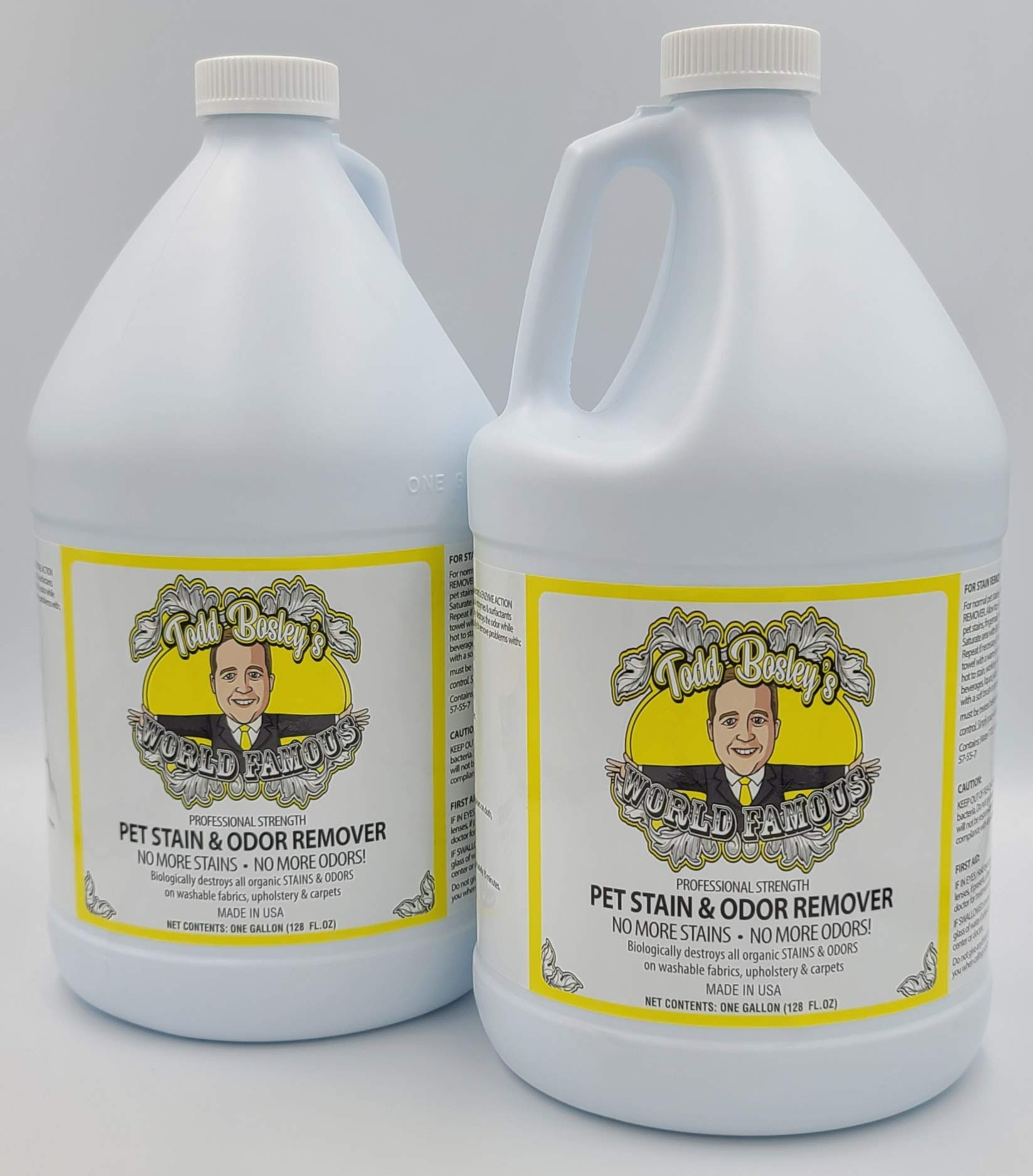 Todd Bosley's World Famous Professional Strength Pet Stain & Odor Remover - 2 Gallons - Powerful Enzymes That Remove The Odor Completely, Not Just Mask It, Leaving An Incredibly Pleasant Scent Behind!
