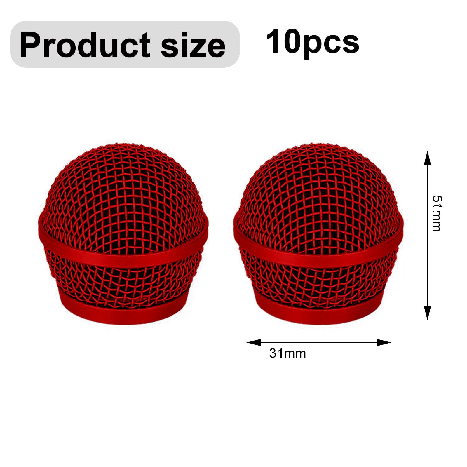 Buaak 2pcs Microphone Replacement Grille for Shure SM58, Microphone Cover, Microphone Ball Head Mesh Grill - Image 2