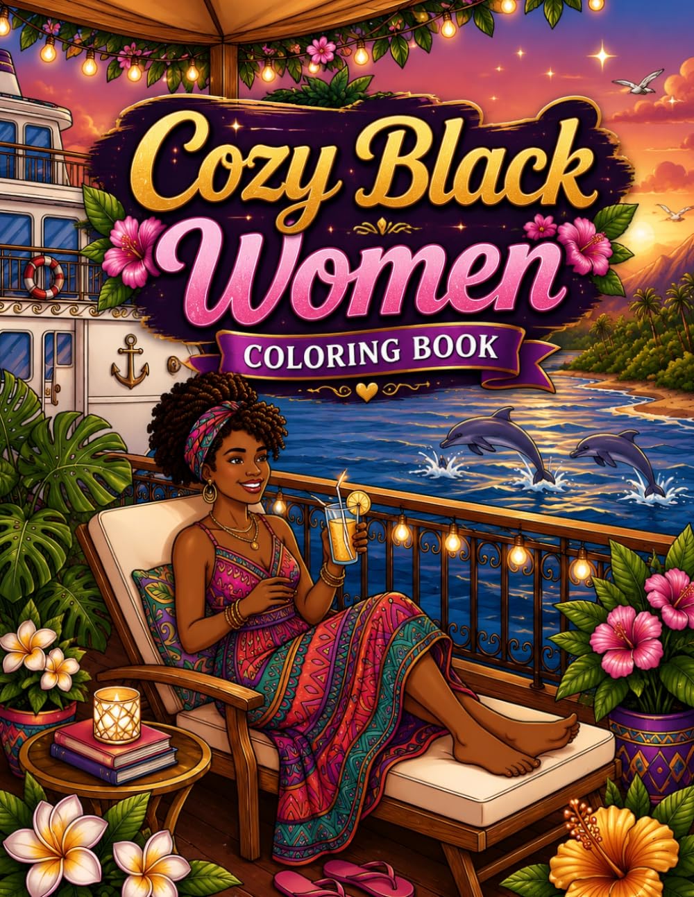 Cozy Black Women Coloring Book: 50 Cozy and Inspiring Coloring Pages for Relaxation, Creativity, and Mindful Moments | Color Test Page Included | 8.5*11