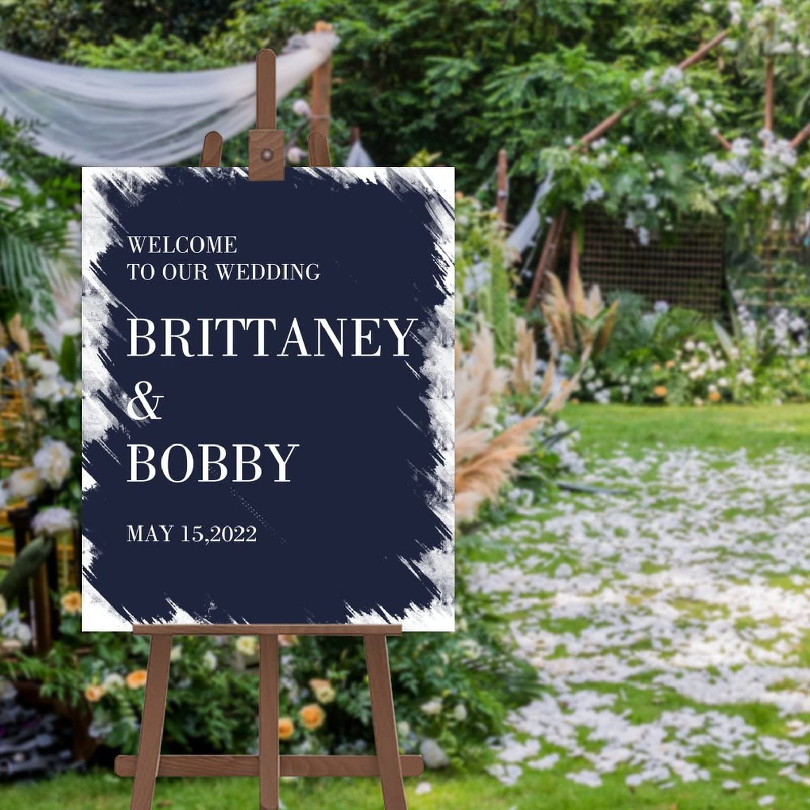 Letrero de bienvenida para boda personalizado 20x30
