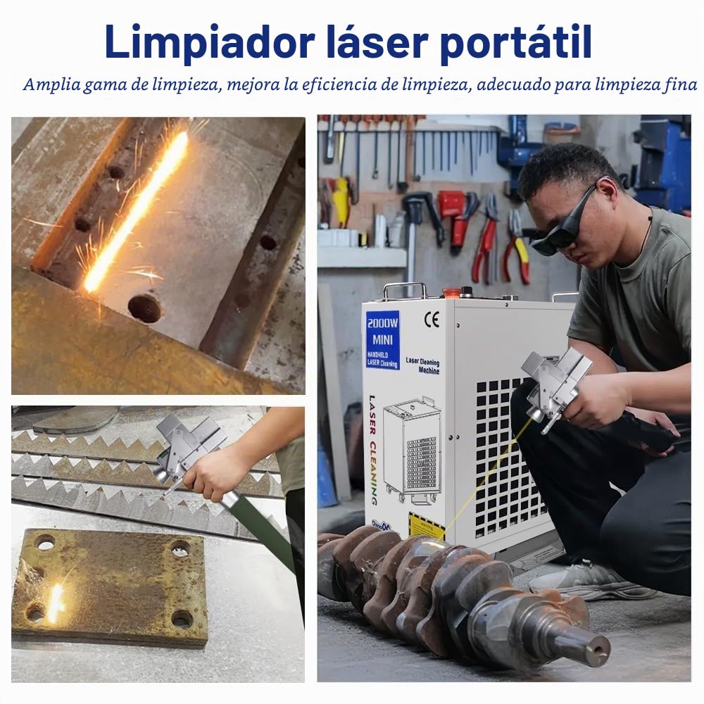 Máquina de Limpieza láser 1500W/2000W/3000W Pintura de Aceite de Limpieza de eliminación de oxidación del péndulo único para la Limpieza de Metal Ancho 300mm Bricolaje y Herramientas (1500W)