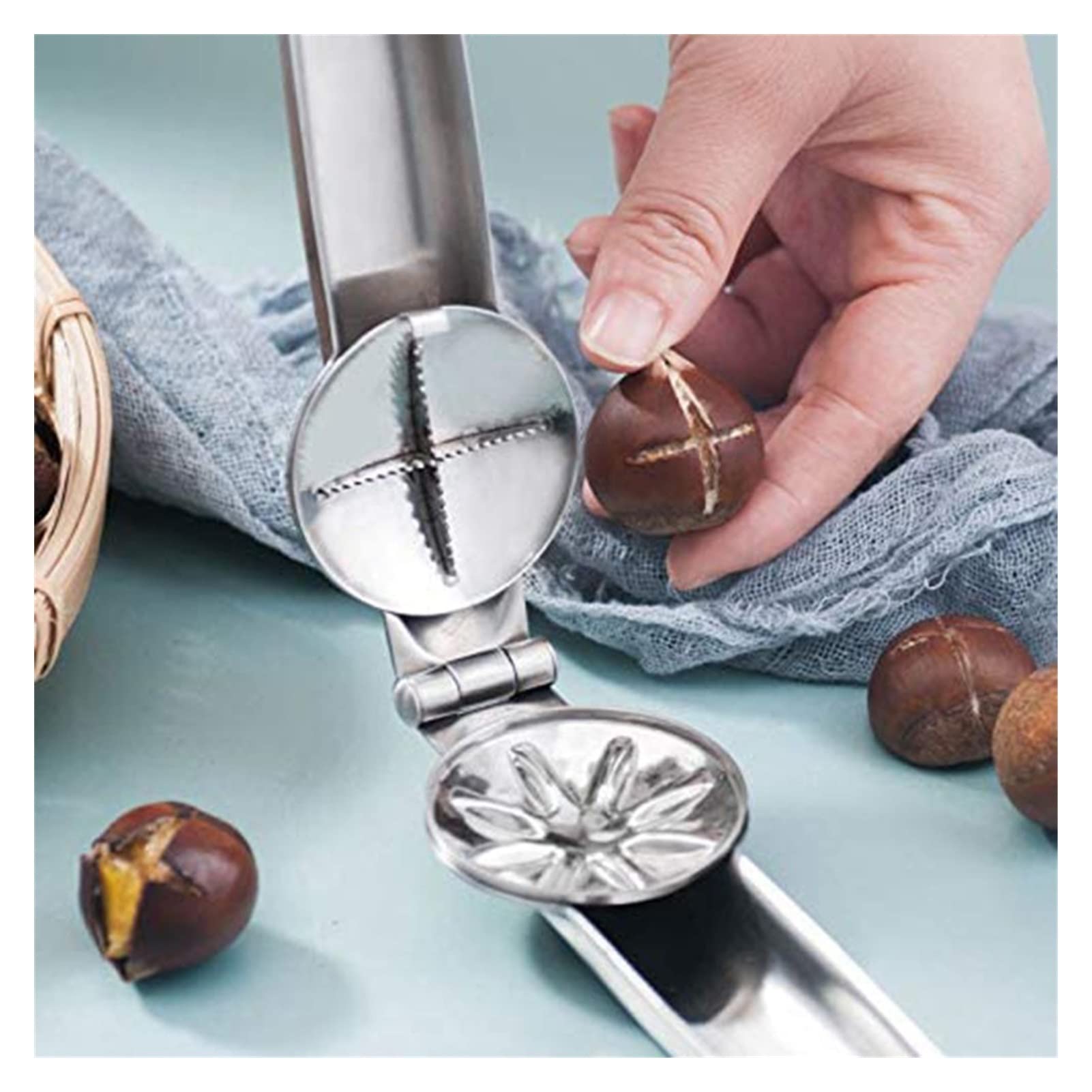 Clip Schiaccianoci, Schiaccianoci Taglierina dadi in acciaio inossidabile Castagne clip clip in noce Pinze dado Apriscatole in metallo Number cracker Shell Shelling Shelling Gadget Gadget Accessori Ap
