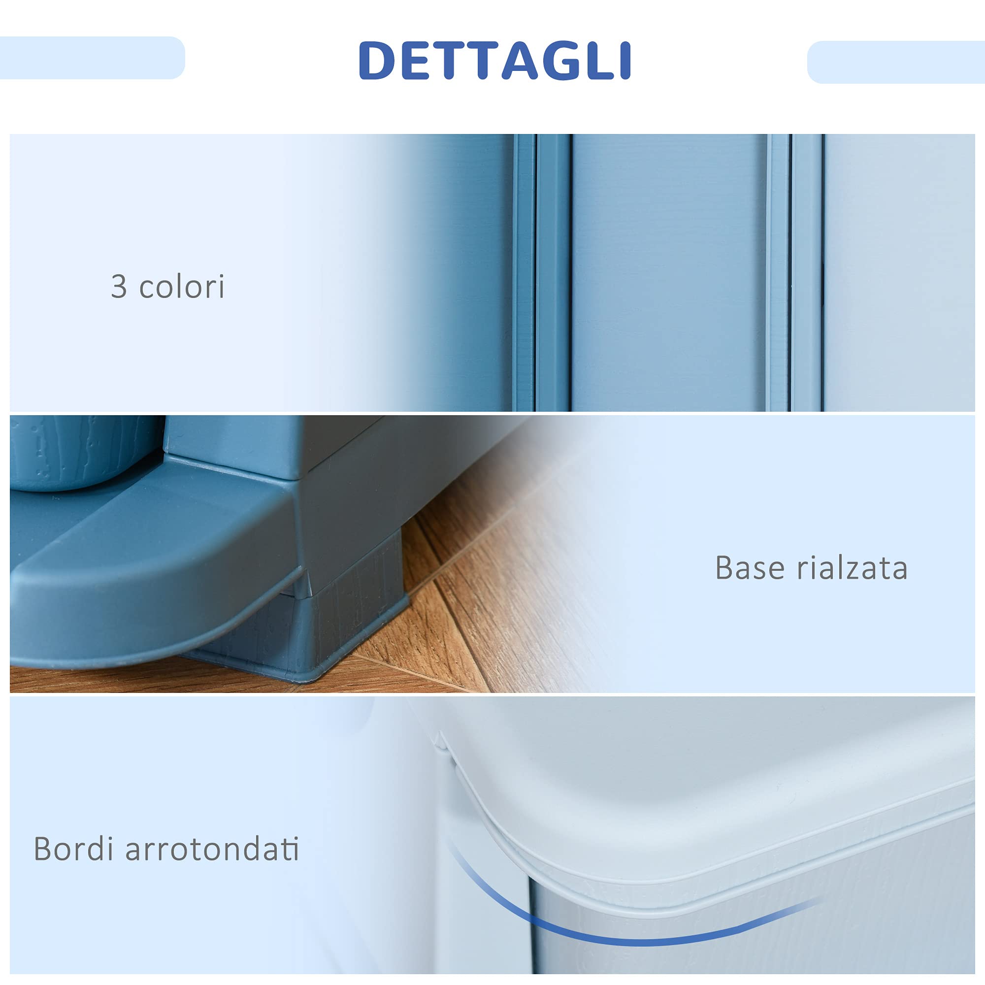 HOMCOM Cassettiera 6 Cassetti per Bambini 3-6 Anni con Bordi Arrotondati, Mobile Portagiochi in PP, 37x37x56.5cm, Blu