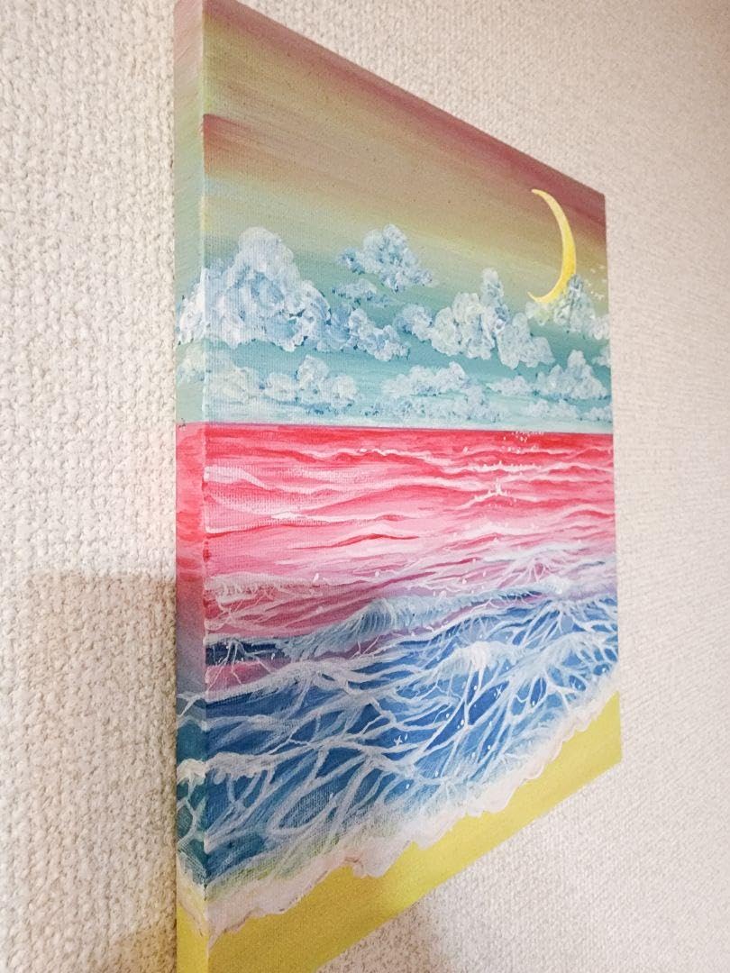 海　絵　風景画　アート　インテリア　アクリル絵の具　絵画 海 絵 風景画 アート インテリア アクリル絵の具 絵画 - メルカリ
