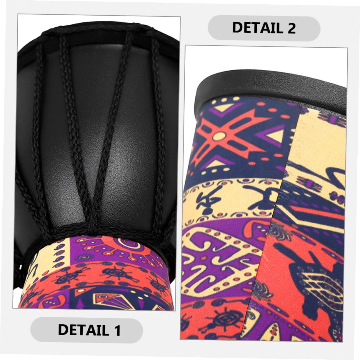 Tamburo Djembe Strumento Percussione per Ragazzo Ragazza Principianti Design Delicato e Resistente Leggero in Pvc Pelle Artificiale di Capra per Eventi Musicali e Scuole