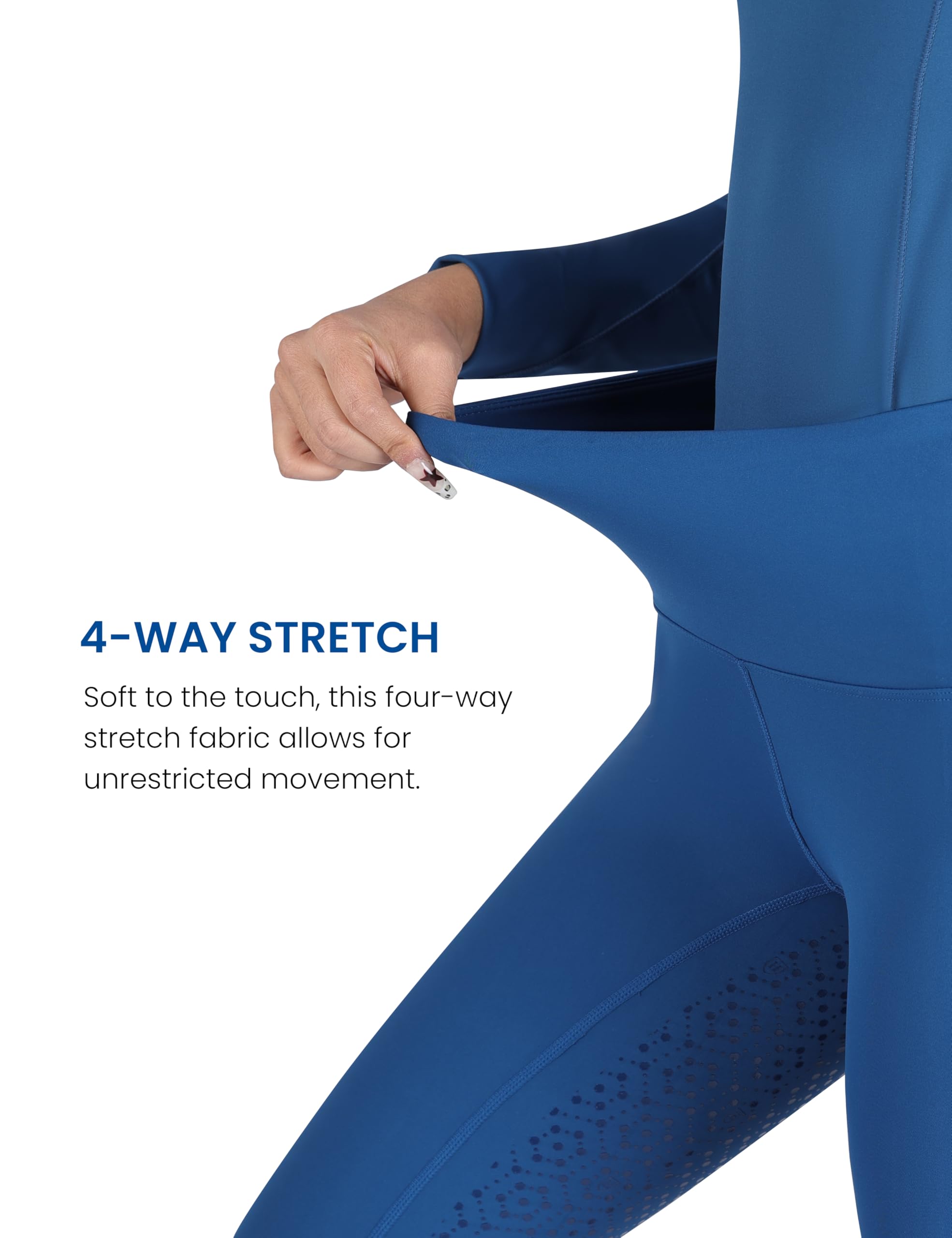 Harrison Howard Pantalones de equitación de Asiento Completo para niñas con Bordado en Bolsillos Laterales con Cremallera Segura, Azul Turquesa, Small