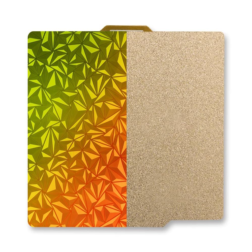 HELEMIY 3D Printer Platform 257 * 257mm Smooth PEO Chameleon +Textured PEI Build Plate Flexible Spring Steel Sheet Compatible with Bambu X1CX1X1EP1PP1SA1 3D Printers (No Base)