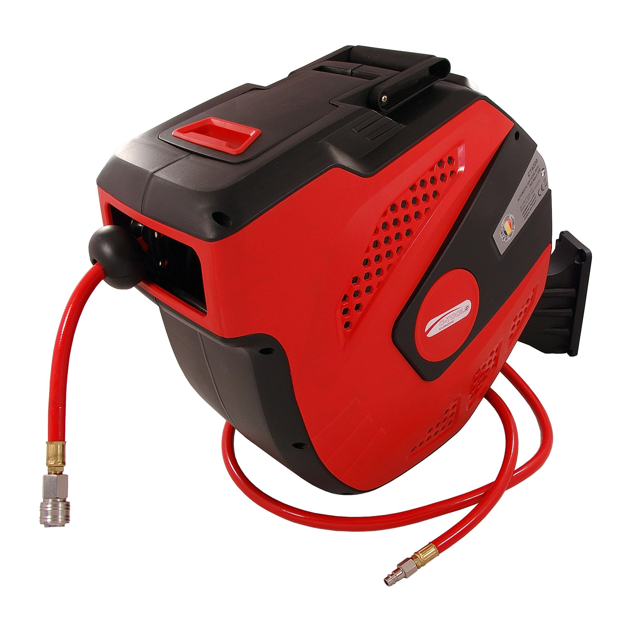 Neilsen CT4209 30m Automatic Air Hose Reel | Durable Polypropylene Case with 32m PVC Mesh Hose | Working Pressure : 250 psi | with Hose Stop and Retractor