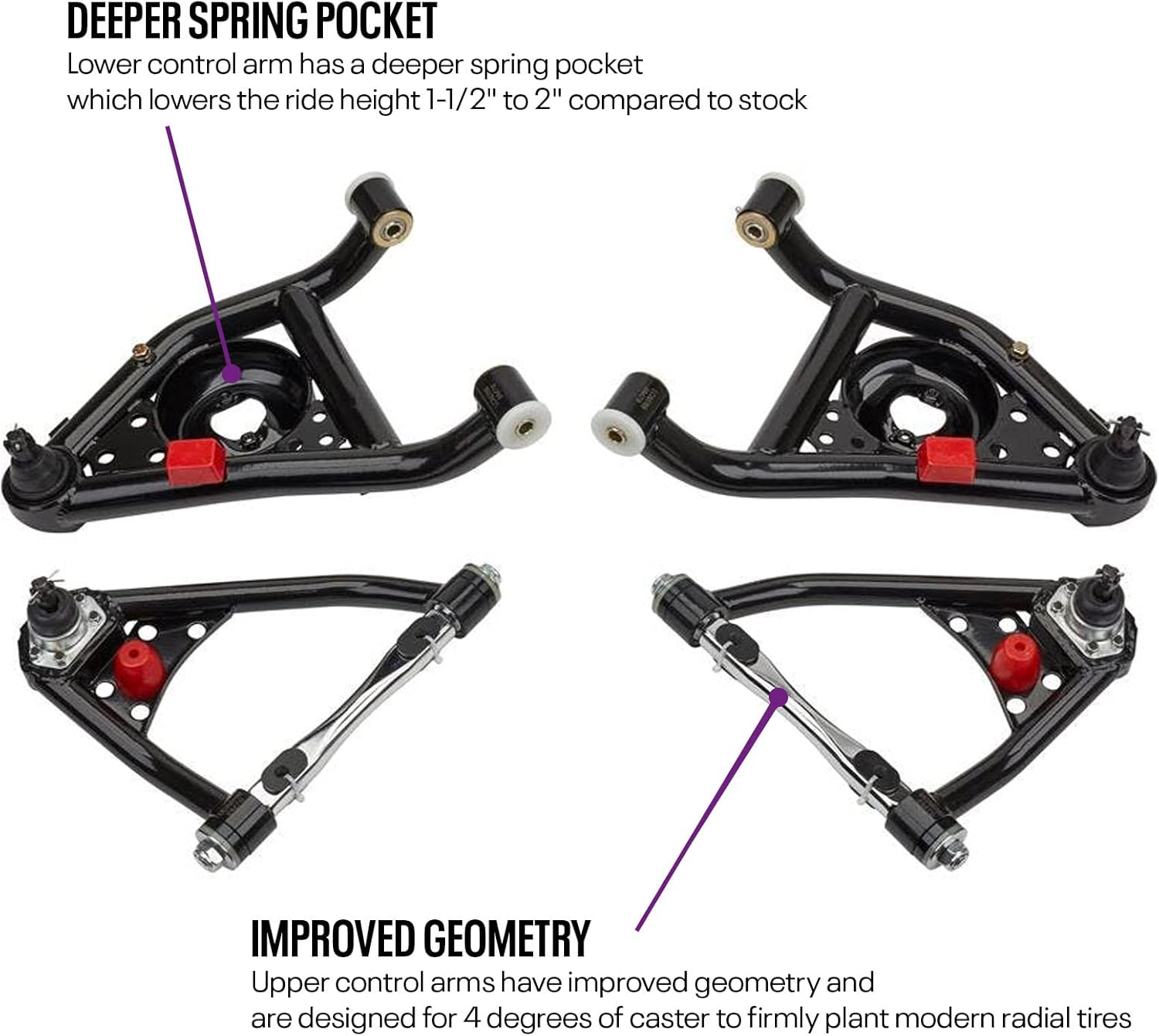Speedway Motors 1967-69 Camaro / 1968-74 Nova Tubular Front Control Arms